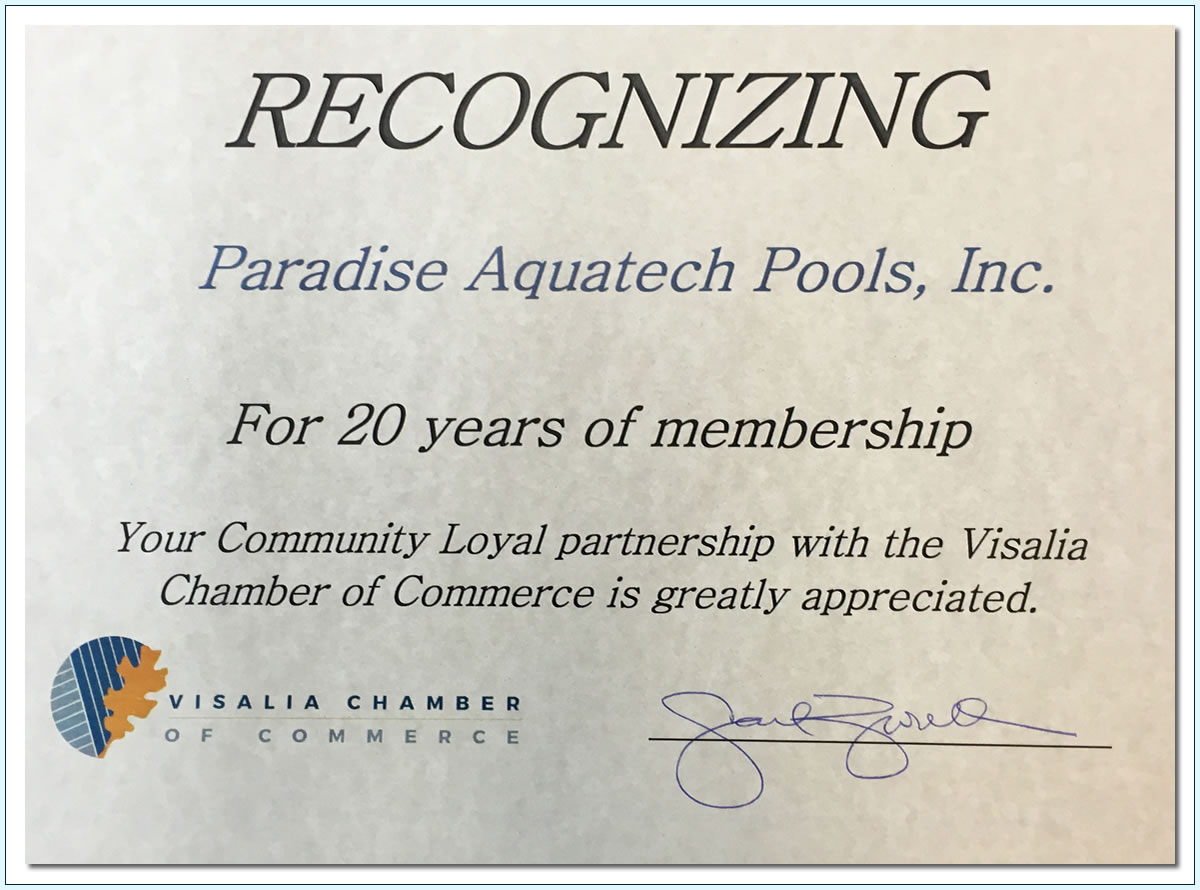 Visalia Chamber of Commerce member since 1996